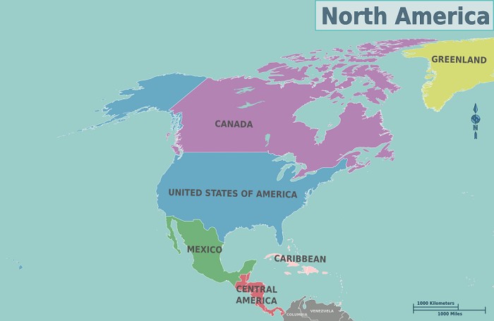 Bắc Mỹ có những quốc gia nào?
